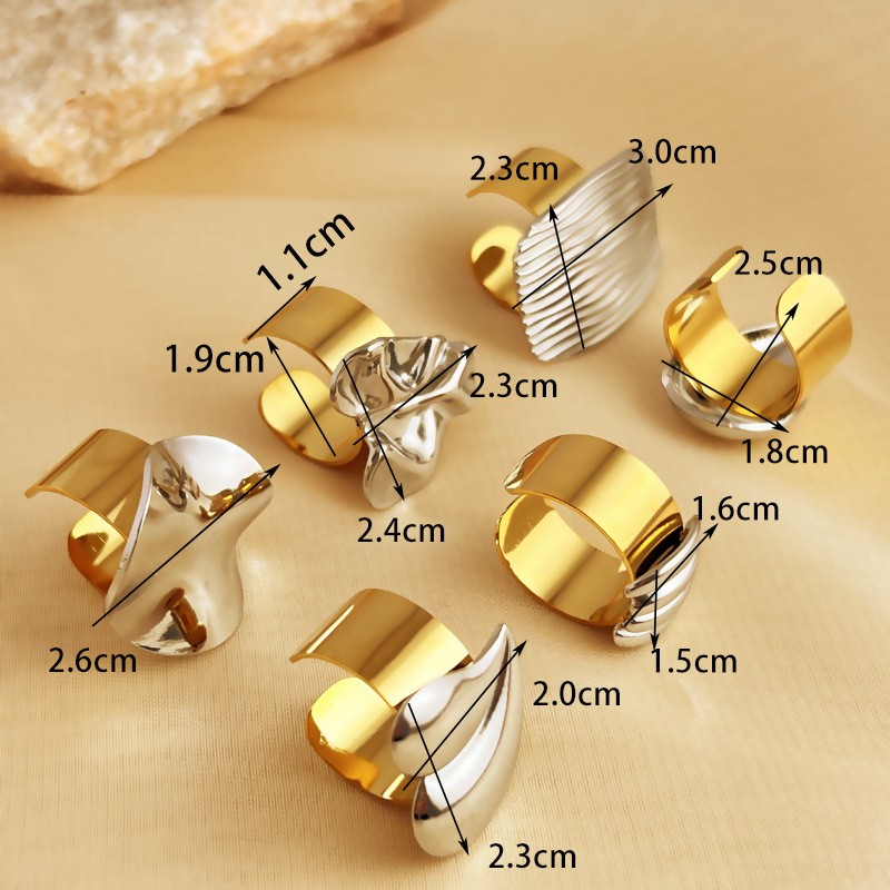 Color Ring Manufacturer - New Stainless Steel Plated 18K Gold Color Ring Waterproof Titanium Steel