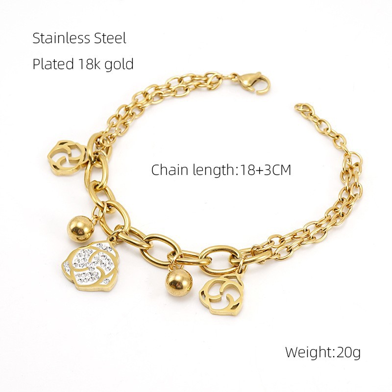 Geometric Bracelet Supplier - Color Preserving Titanium Steel Geometric Diamond Bracelet Waterproof