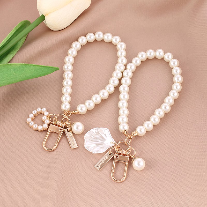 Pearl Bracelet Keychain Manufacturer - Creative Imitation Pearl Love Bracelet Key Chain Gift