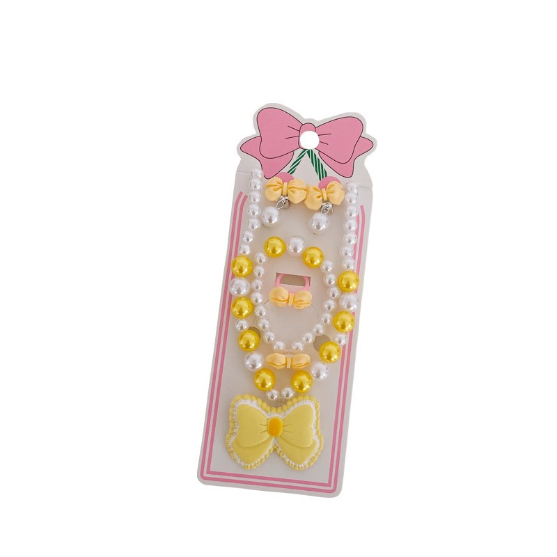 Children's Set Manufacturer - 5pcs/set Children's High Gloss Pearl Necklace Jewelry Princess Set