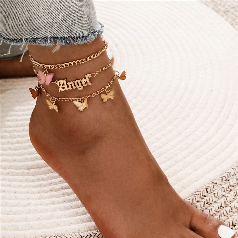 Ankle Bracelet Manufacturer - Bohemia Gold Color Chain Ankle Bracelet Beads Key Charm for Women