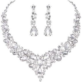 Bridal Jewelry Supplier - High Quality Bridal Jewelry Sets Gold Plated Crystal Necklace Earrings