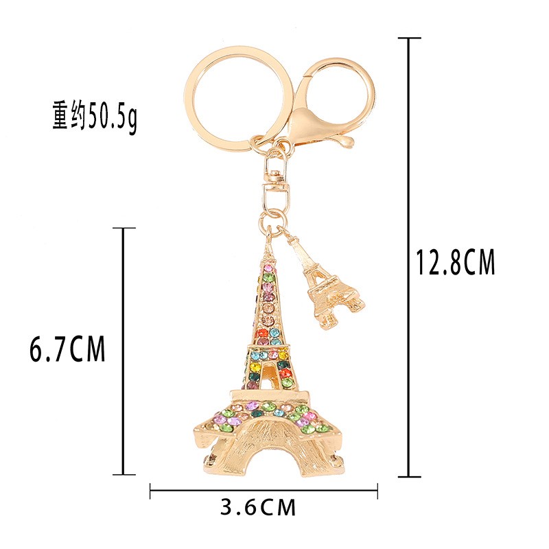Eiffel Tower Keychain Factory - Korean Version Full Diamond Paris Eiffel Tower Car Key Chain