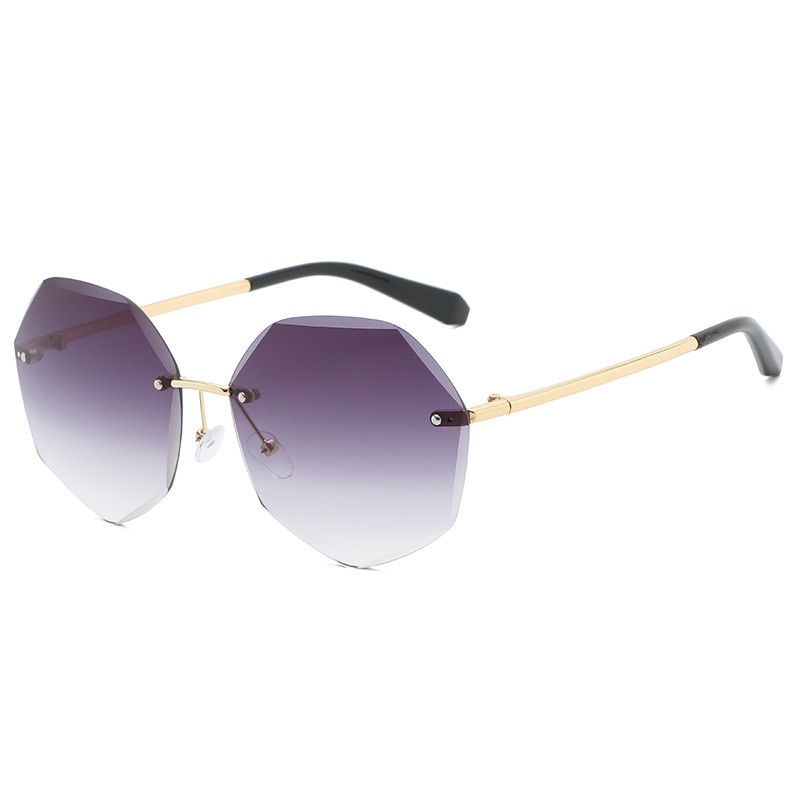 Gradient Shades Factory - Luxury Round Gradient Shades Sunglasses Women Metal Curved Temples