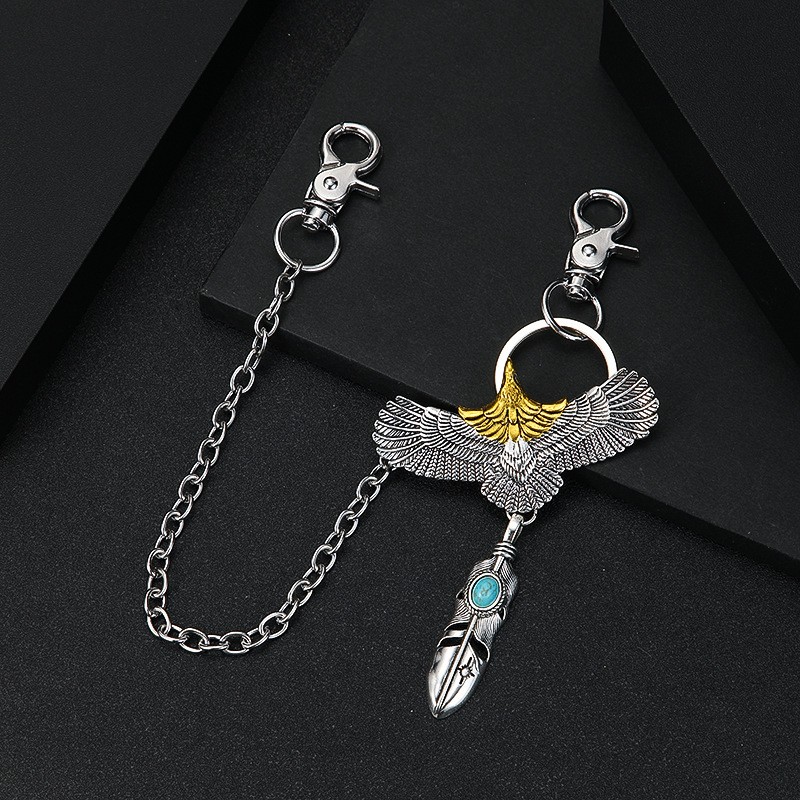 Waist Chain Supplier - Edgy Eagle Retro Jeans Chain for Men Turquoise Waist Accessory
