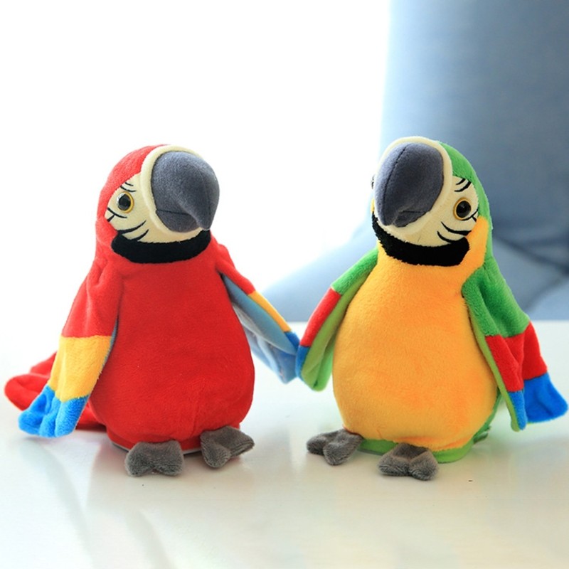 Talking Parrot Factory - Kawaii Electric Talking Parrot Stuffed Plush Toy Bird Repeat Speech