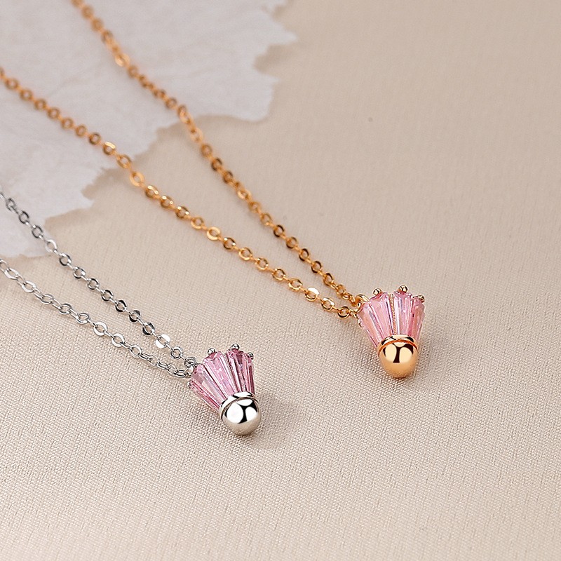 Sterling Silver Necklace Factory - S925 Badminton Sport Jewelry Tarnish-Resistant Necklace