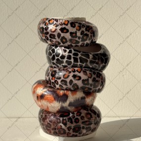 Acrylic Bracelet Supplier - Wholesale Fashion Minimalist Leopard Print Geometric Bangle for Women