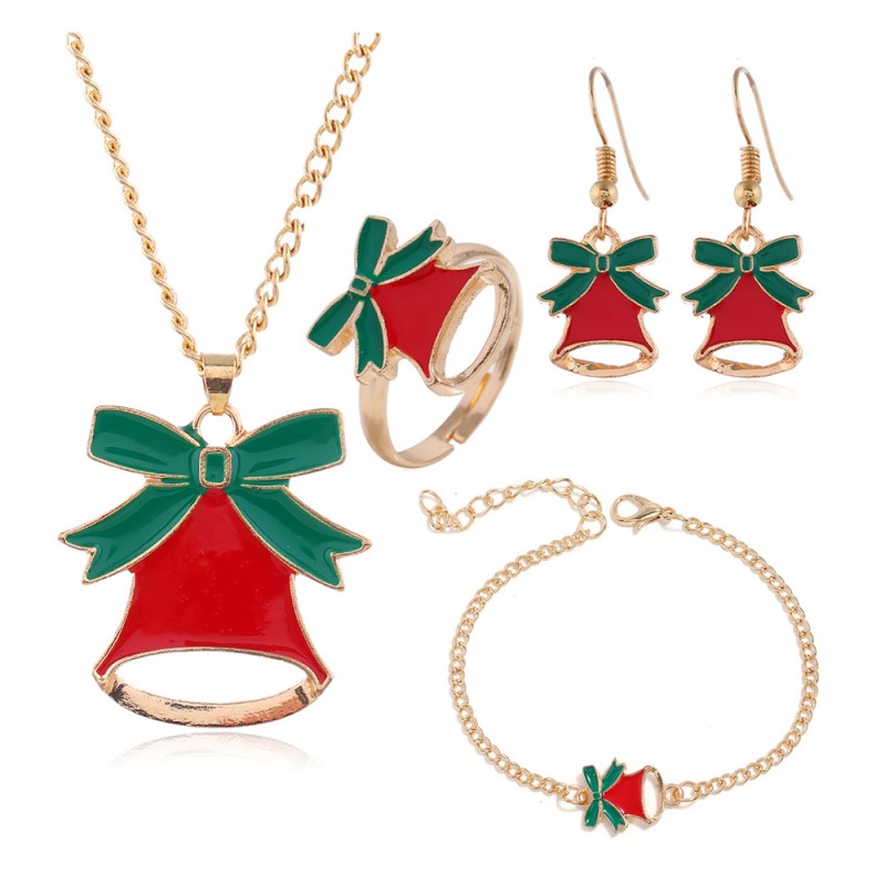 Christmas Set Supplier - 4pcs/set Christmas Gifts Jewelry Set for Girls Santa Elf Set
