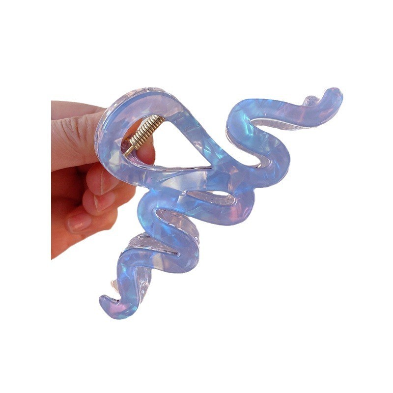 Resin Clip Supplier - Fashion Resin Half Tie Hair Back Head Small Grab Clip Shark Clip