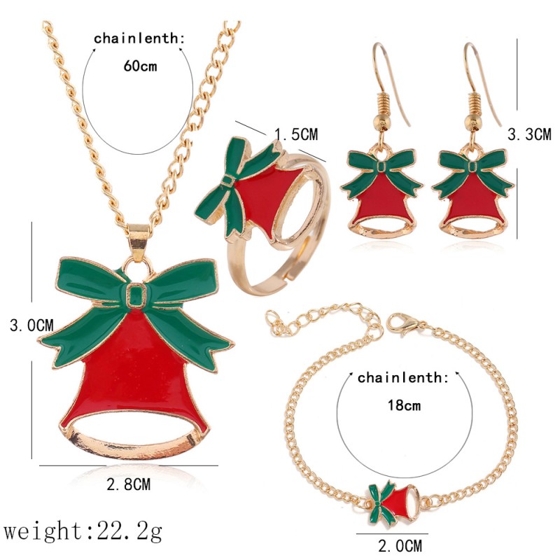 Christmas Set Supplier - 4pcs/set Christmas Gifts Jewelry Set for Girls Santa Elf Set