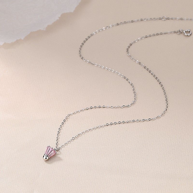 Sterling Silver Necklace Factory - S925 Badminton Sport Jewelry Tarnish-Resistant Necklace