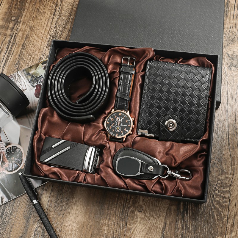 Men's Watch Set Supplier - 5pcs/set Luxury Men's Wrist Watch With Wallet Keychain Belt Set