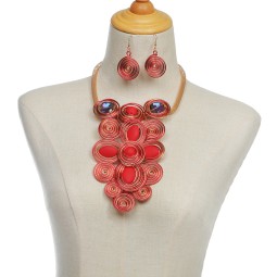 Africa Necklace Set Factory - In Stock Handmade Aluminum Wire Colorful Africa Necklace Set