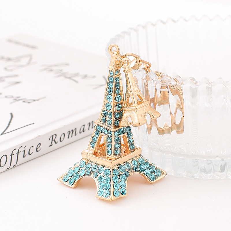 Eiffel Tower Keychain Factory - Korean Version Full Diamond Paris Eiffel Tower Car Key Chain