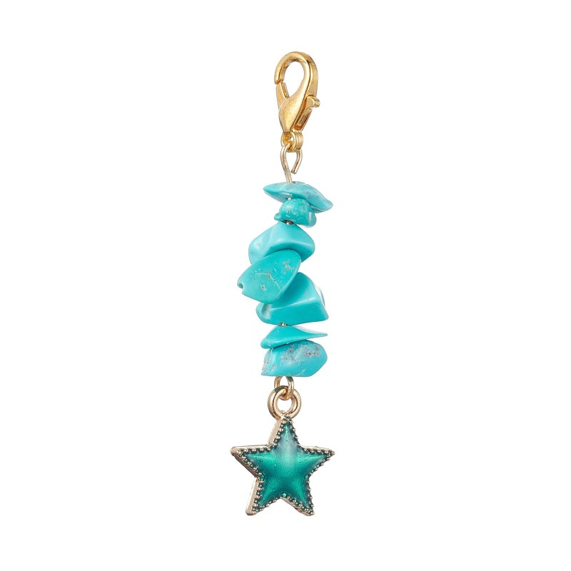Irregular Pendant Manufacturer - New Irregular Blue Pine Gravel Moon Star Alloy Dripping Pendant