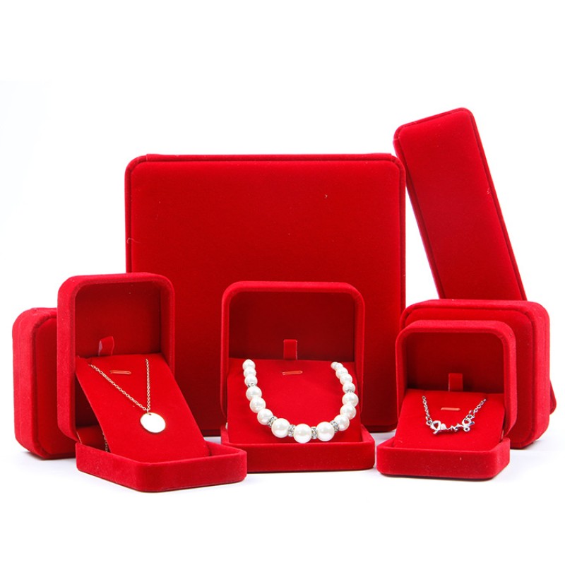 Jewelry Box Manufacturer - Custom Logo Lint Jewelry Box Packaging Necklace Earring Bracelet Set