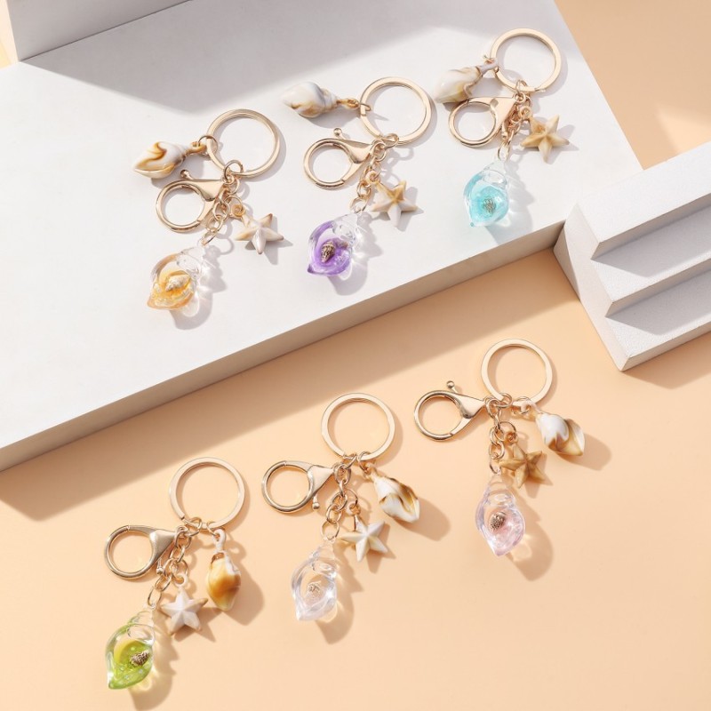 Luminous Keychain Factory - New Hot Selling Seaside Holiday Luminous Conch Key Chain Acrylic