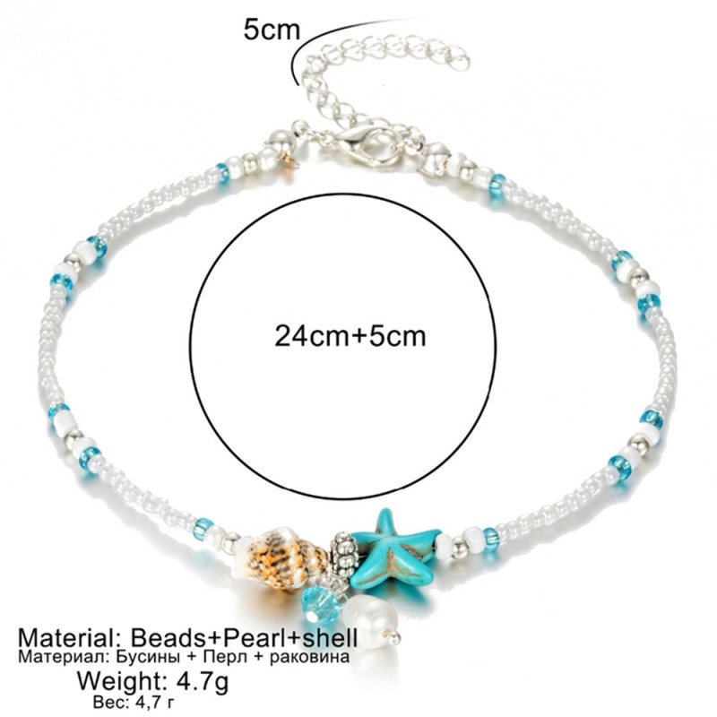Shell Anklet Manufacturer - Leg Chain Shell Beads Starfish Anklets for Women Beach Jewelry