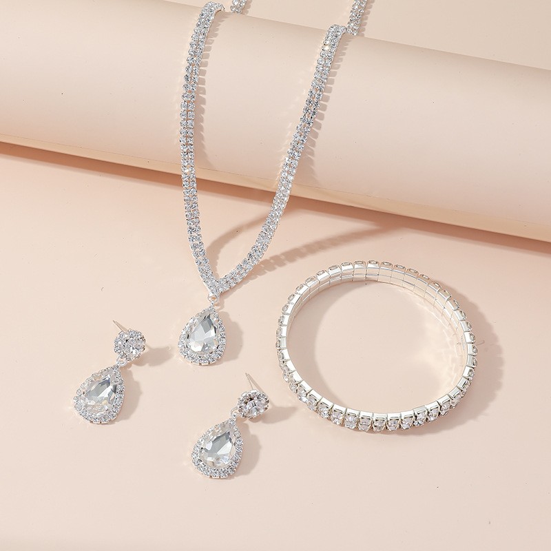 Jewelry Sets Manufacturer - Wholesale Fashion Women Fine Jewelry Zircon Crystal Waterdrop Set