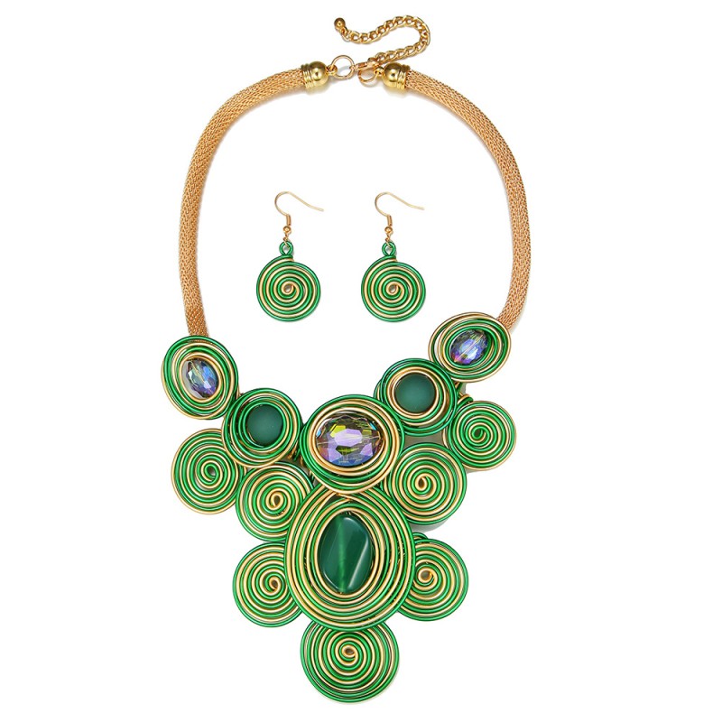 Africa Necklace Set Factory - In Stock Handmade Aluminum Wire Colorful Africa Necklace Set