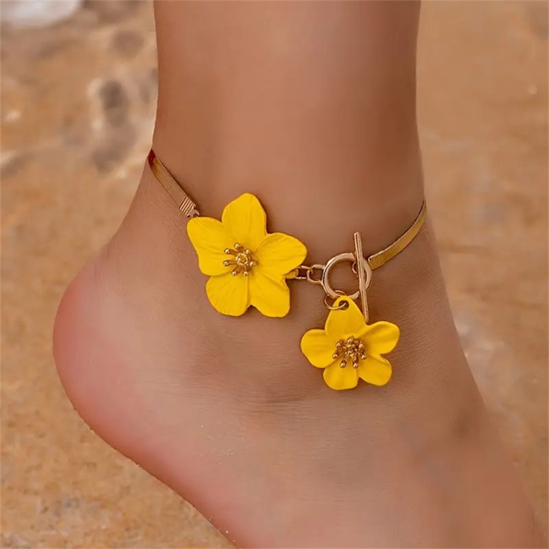 Anklet Factory - 2025 New Design Women's Fashion Flower Charm Chain Beach Jewelry