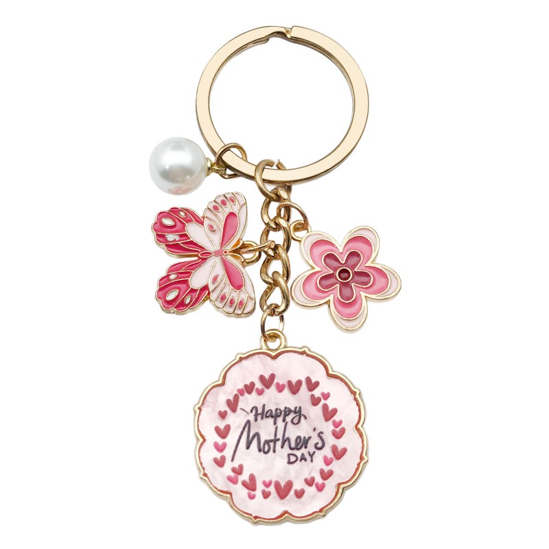 Keychain Factory - Butterfly Flower Pendant Metal Alloy Keyring for Mother's Day