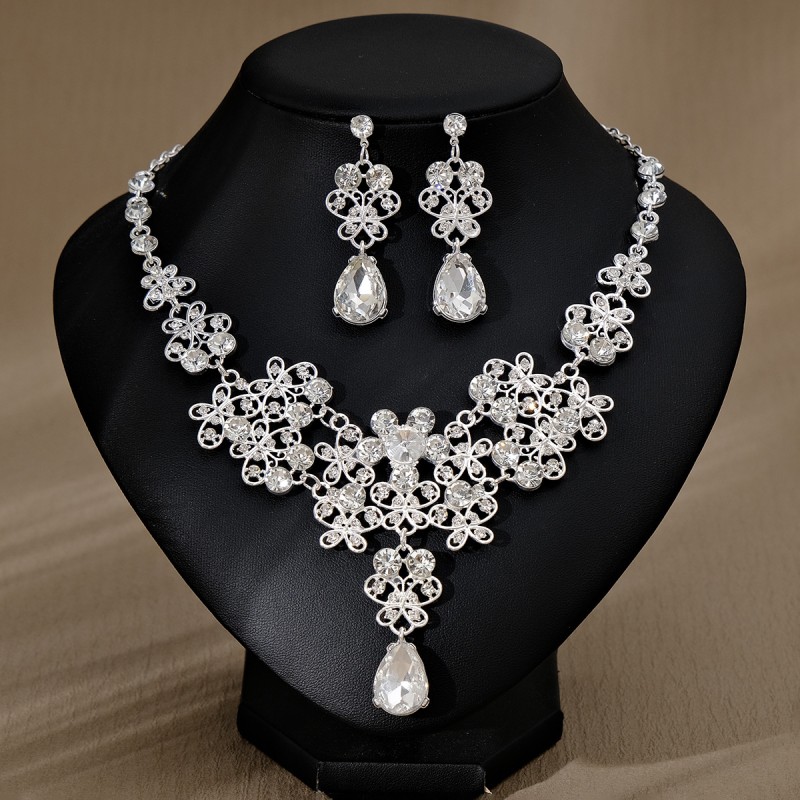 Full Diamond Set Manufacturer - 3pcs/set Luxury Full Diamond Jewelry Three-piece Ball Wedding Set