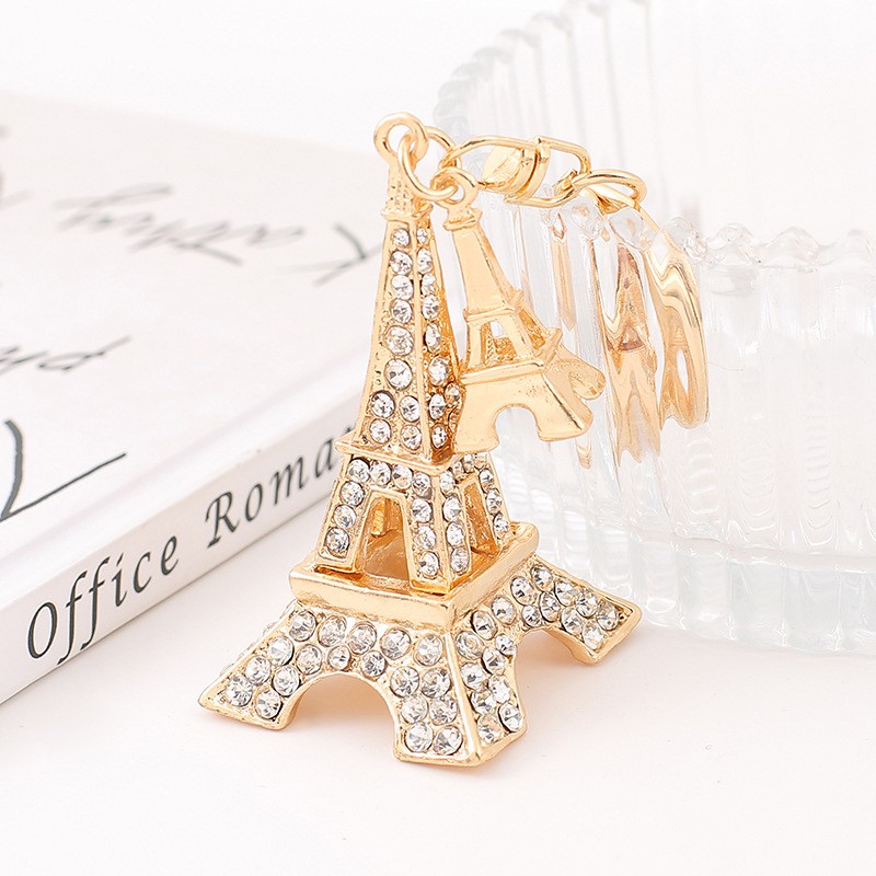 Eiffel Tower Keychain Factory - Korean Version Full Diamond Paris Eiffel Tower Car Key Chain