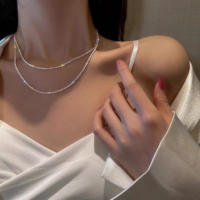 Sparkling Necklace Manufacturer - New Fashion 925 Sterling Silver Sparkling Clavicle Choker Necklace