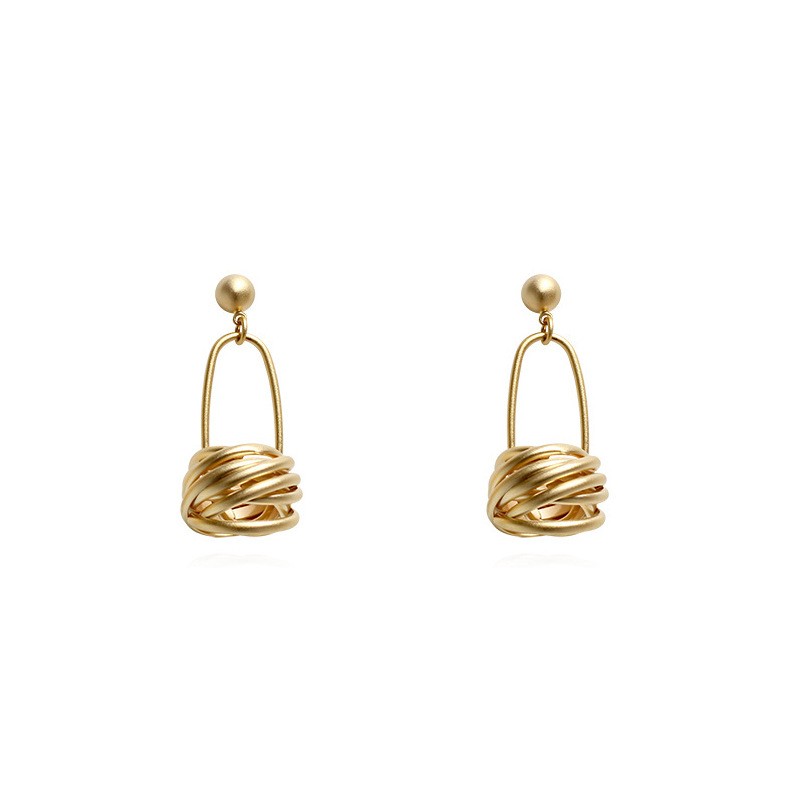 Knot Earrings Manufacturer - High Quality Copper Alloy Matte S925 Silver Needle Knot Earrings