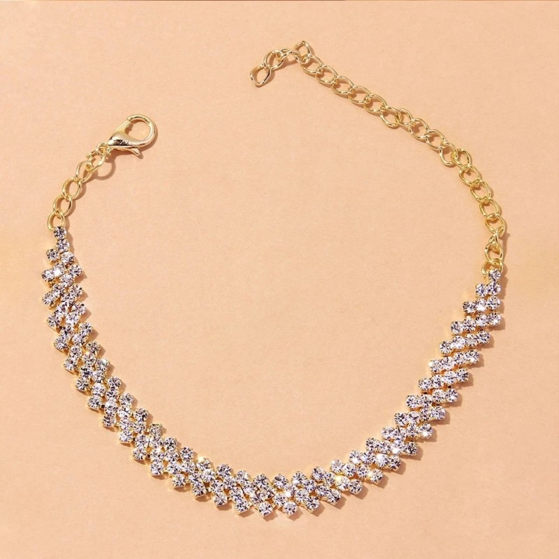 Crystal Anklet Manufacturer - 2025 Luxury Bohemian Crystal Lozenge Alloy Anklet for Women