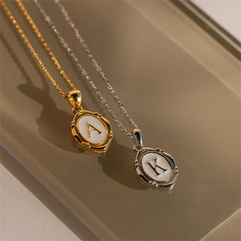 Letter Pendant Factory - High Quality Color Preserving 26 Letter Pendant Necklace Waterproof