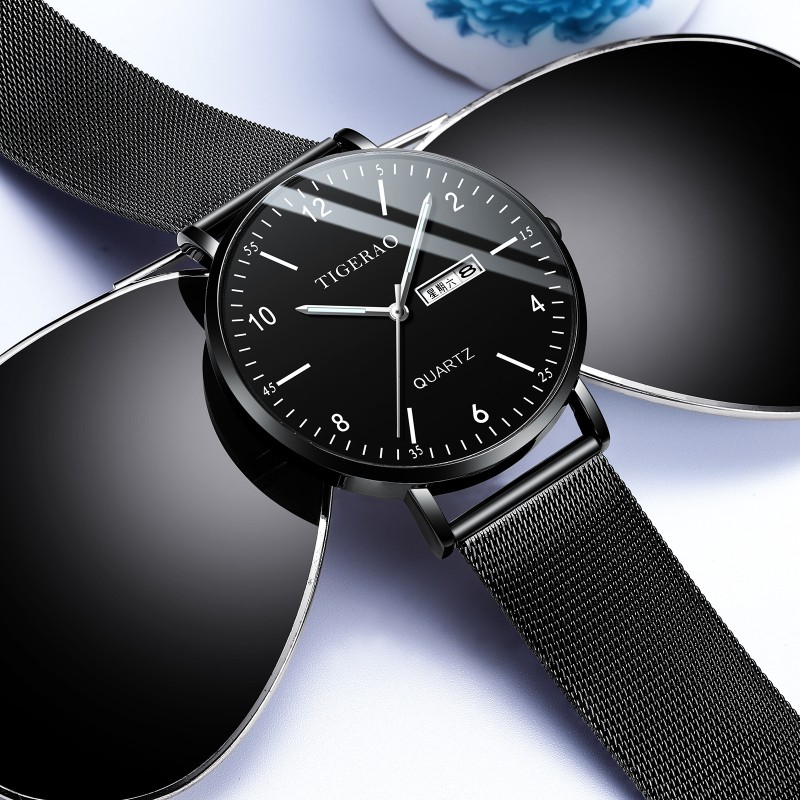 Round Dial Watch Factory - Stylish Simple Round Large Dial Steel Band Waterproof Sport Watch