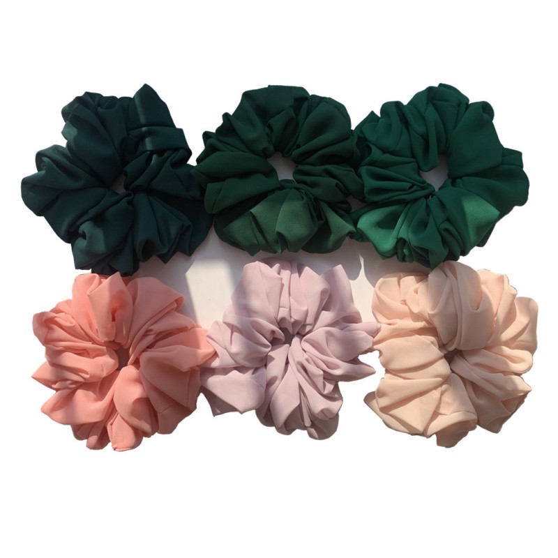 Scrunchie Factory - In Stock Big Size Scrunchie Custom Large Satin Chiffon Scrunchies