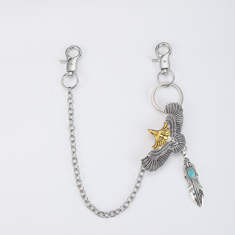 Waist Chain Supplier - Edgy Eagle Retro Jeans Chain for Men Turquoise Waist Accessory