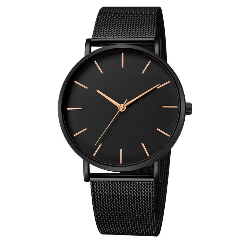Men's Watch Manufacturer - Simple Fashionable Round Large Dial Mesh Steel Strap Quartz Watch