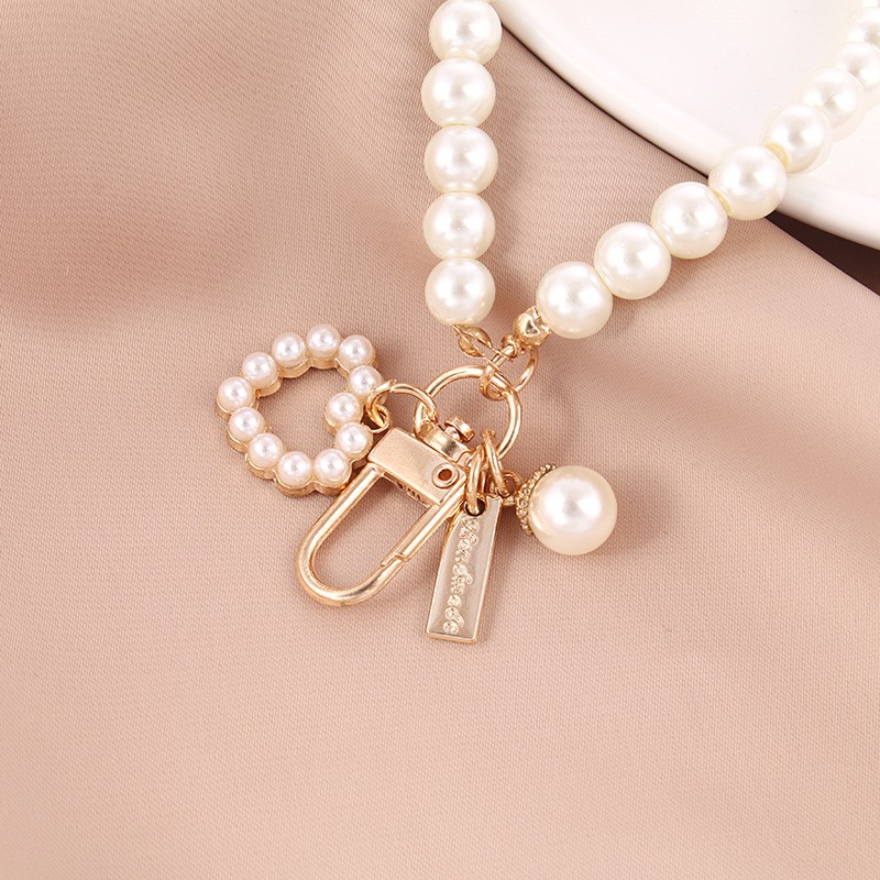 Pearl Bracelet Keychain Manufacturer - Creative Imitation Pearl Love Bracelet Key Chain Gift