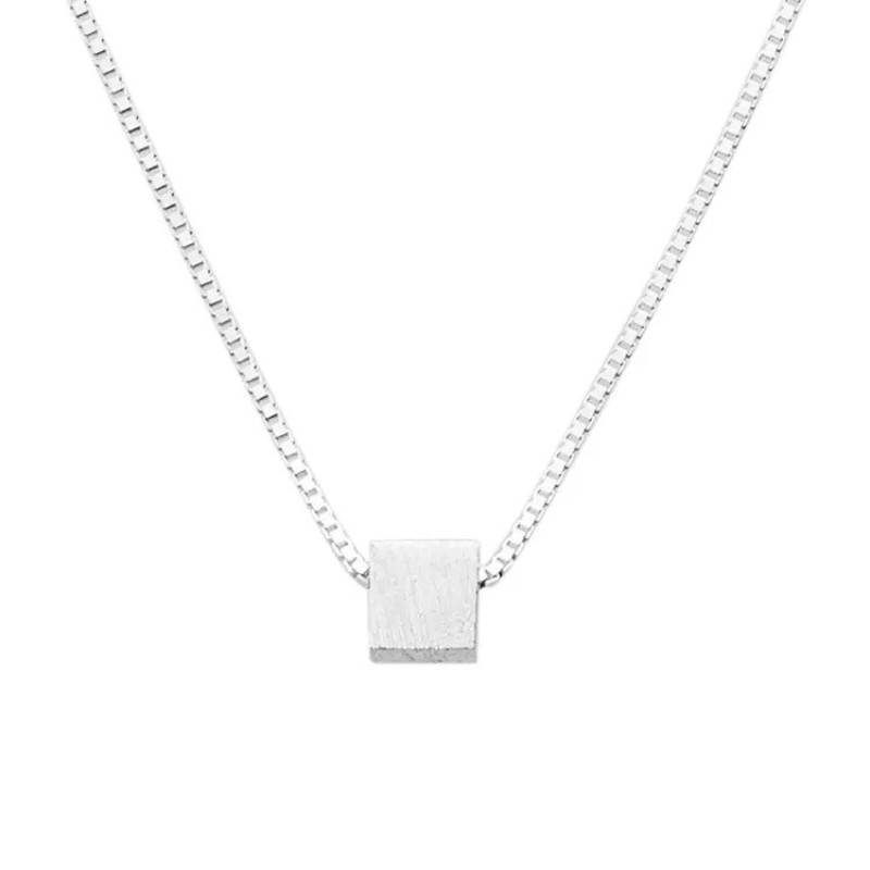 Geometric Necklace Factory - Geometric Simple Clavicle Chain 925 Silver Heart Cross Necklace
