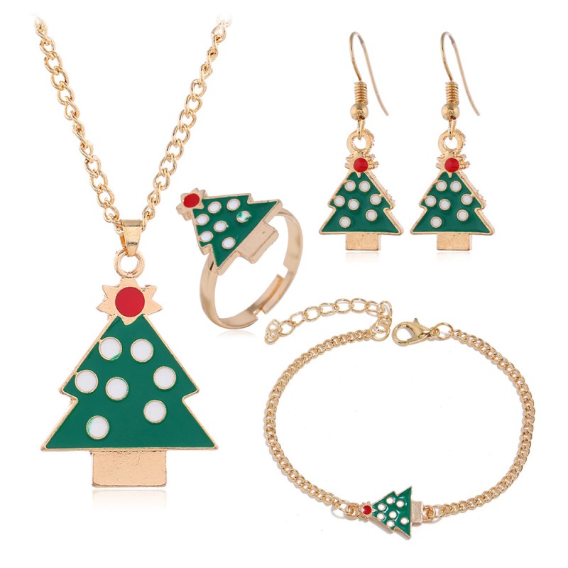 Christmas Set Supplier - 4pcs/set Christmas Gifts Jewelry Set for Girls Santa Elf Set