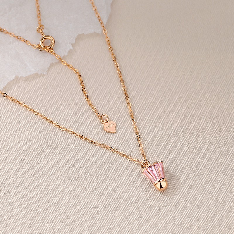 Sterling Silver Necklace Factory - S925 Badminton Sport Jewelry Tarnish-Resistant Necklace