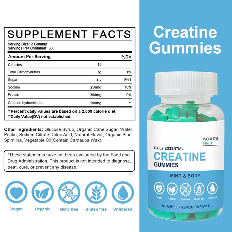 Vegan Creatine Monohydrate Gummies Manufacturer - Pre-Workout Energy Supplements for Adults