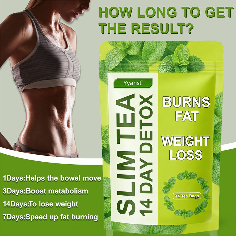 Herbal Tea Manufacturer - 100% Natural Fat Burning & Metabolism Boost for Weight Loss, 14-Day Detox, Custom Packing