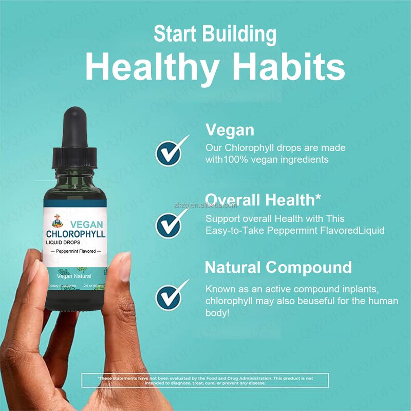 Chlorophyll Liquid Manufacturer - Custom Peppermint Flavored Vegan Drops for Skin Health & Immune Function
