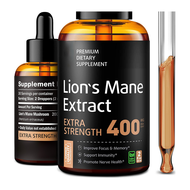 Lion's Mane Mushroom Extract Drops Manufacturer - Vegan Brain Support Supplement for Adults