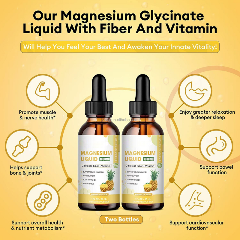 Magnesium Cellulose Fiber Manufacturer - Pineapple Flavor Vitamin Liquid for Nerve & Relaxation