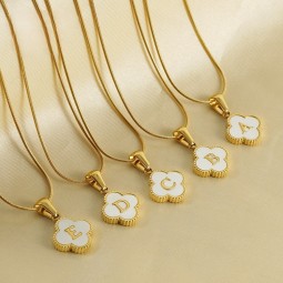 Drop Oil Necklace Manufacturer - Drop Oil 26 Letters Pendant Necklace Personalized Oil Dropping Letters O-Shaped Chain