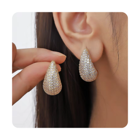 Crystal Zircon Necklace Factory - Fashion Dainty Jewelry Brass 18K Gold Plated Tarnish Free Crystal Zircon Charm Necklaces