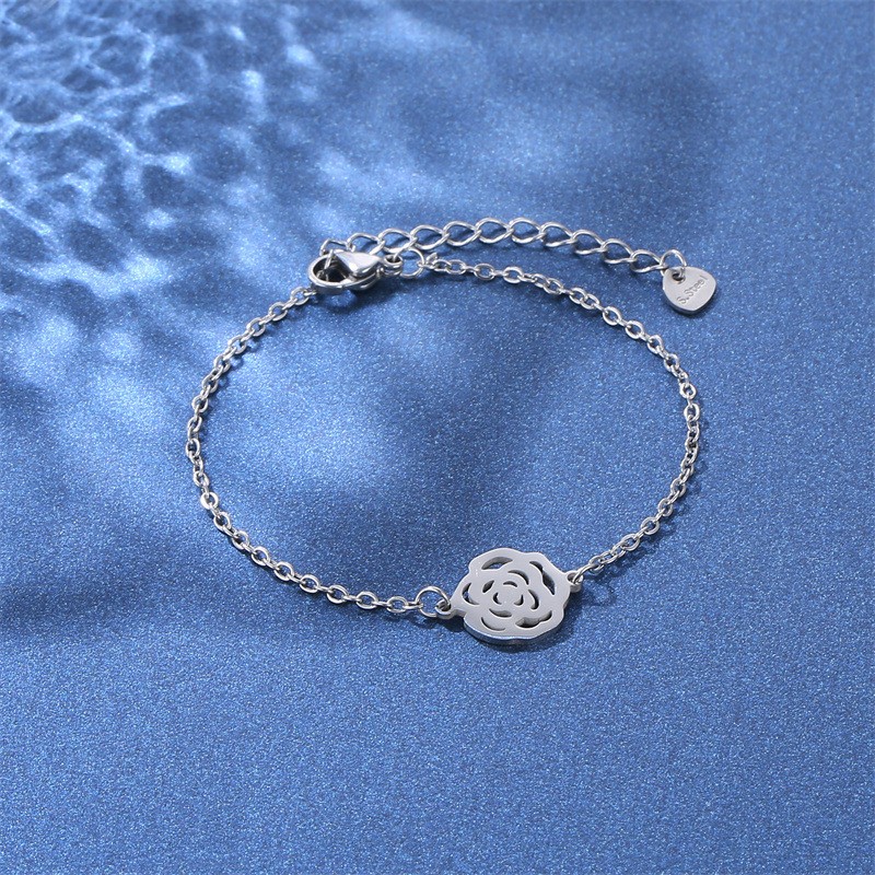 Titanium Bracelet Factory - 2024 New Model Titanium Steel 18k Gold Plating Non-fading Simple Smooth Surface Bracelet