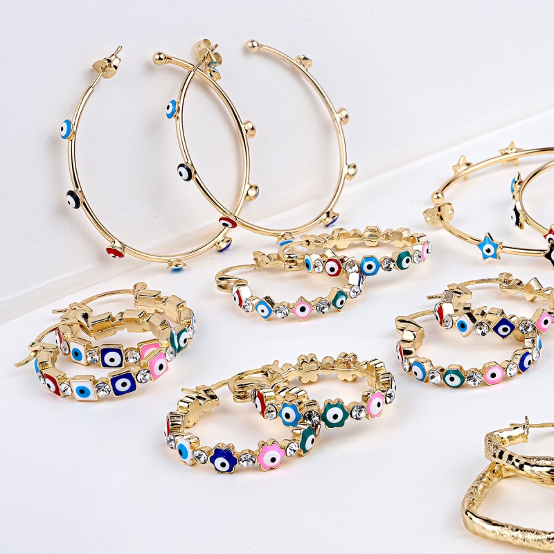 Ball Chain Earrings Manufacturer - 2023 New Arrival 18k Gold Plated Copper Big Ball Chain Hoop Earrings Round Beads